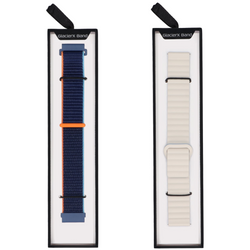 Zestaw dwóch  pasków do smartwatcha GlacierX Silicone Magnetic Wave Creamy Sky +  Grip Strap Nylon Ocean Blue 22mm