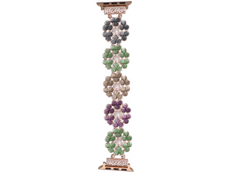 Bransoleta do smartwatcha GlacierX Gleam Mandala Stretch Bracelet Mystic Meadow do Apple Watch 38/40/41mm Fioletowo-Zielona