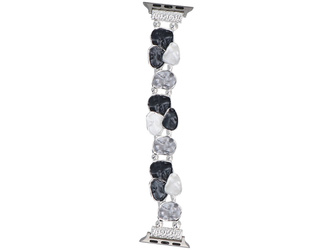 Bransoleta do smartwatcha GlacierX Gleam Ruffle Stretch Bracelet Charcoal Pearl do Apple Watch 38/40/41mm Czarna