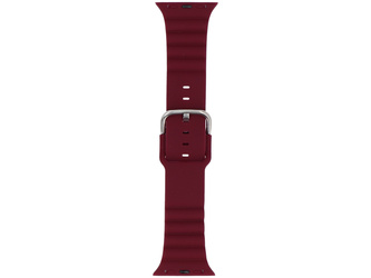 Pasek do smartwatcha GlacierX Silicone Grooved Burgundy do Apple Watch 38/40/41mm Burgundowy