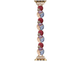 Neue Armbanduhr GlacierX Gleam Vintage Stretch Bracelet Lilac Garden für Apple Watch 38/40/41mm Lila
