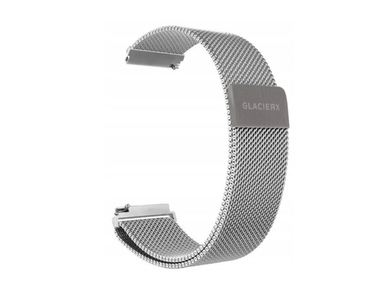 Neue Armband für Smartwatch GlacierX Milanese Magnetic Strap Silver mesh Silber 22mm