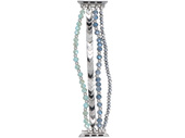 Bransoleta do smartwatcha GlacierX Multi Strand Beaded Bracelet Crystal Blue do Apple Watch 38/40/41mm Srebrno-niebieska