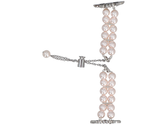 Neue Armbanduhr GlacierX Slider Clasp Pearl Glow Bracelet Silk Rose für Apple Watch 38/40/41mm Rosa