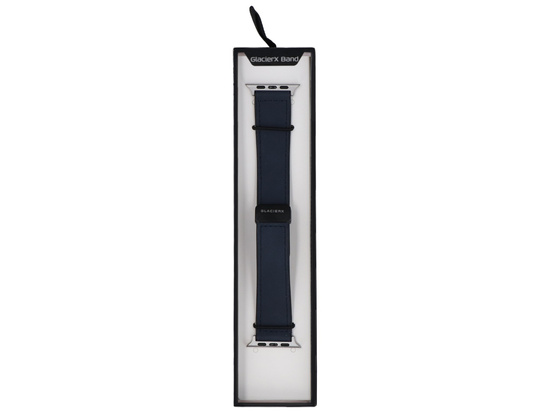 GlacierX Pasek Leather Magnetic Buckle Midnight Blue do Apple Watch 42/44/45/49mm Granatowy