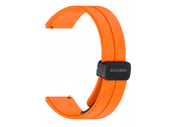 Set aus zwei Armbändern für Smartwatch GlacierX Silikon Magnetverschluss Vibrant Orange + Grip Strap Nylon Ocean Blue 22mm