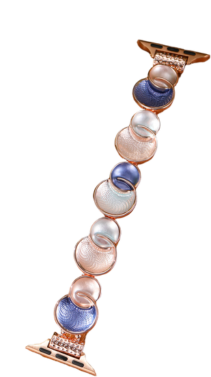 Bransoleta do smartwatcha GlacierX Gleam Bubbles Stretch Bracelet Ocean Blush do Apple Watch 38/40/41mm Różowo-Niebieska