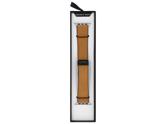 GlacierX Pasek Leather Magnetic Buckle Amber Oak do Apple Watch 42/44/45/49mm Karmelowy