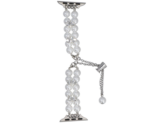 Bransoleta do smartwatcha GlacierX Slider Clasp Pearl Glow Bracelet White do Apple Watch 38/40/41mm Biała