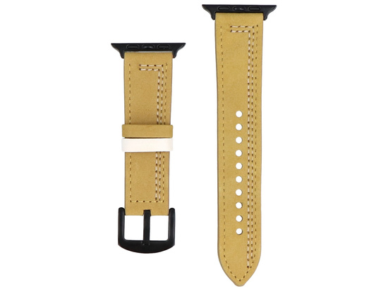 Neues Armband für die Smartwatch GlacierX Leather Seam Avocado Green, speziell für die Apple Watch 42/44/45/49mm.