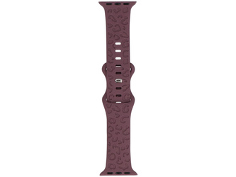 Pasek do smartwatcha GlacierX Silicone Leopard Vintage Mauve do Apple Watch 38/40/41mm Malwowy