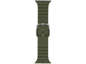 Pasek do smartwatcha GlacierX Silicone Grooved Dark Olive Green do Apple Watch 42/44/45/49mm Zielony