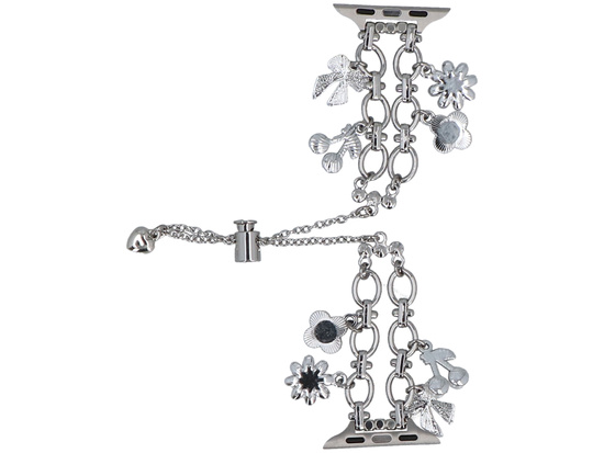 Bransoleta do smartwatcha GlacierX Slider Clasp Double Chain Princess Bracelet Silver do Apple Watch 38/40/41mm Srebrna