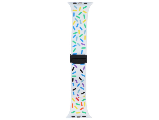 Pasek GlacierX Silicone Magnetic Buckle White Confetti do Apple Watch 42/44/45/49mm Wielokolorowy