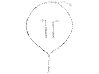 Komplet biżuterii Promienny Srebrny zestaw Naszyjnik + kolczyki