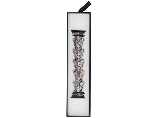 Bransoleta do smartwatcha GlacierX Beaded Butterfly Motif Stretch Bracelet Black Lea do Apple Watch 38/40/41mm Czarno-kolorowa