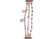 Bransoleta do smartwatcha GlacierX Multi Strand Beaded Charm Bracelet Crystal Pink do Apple Watch 38/40/41mm Różowo-turkusowa