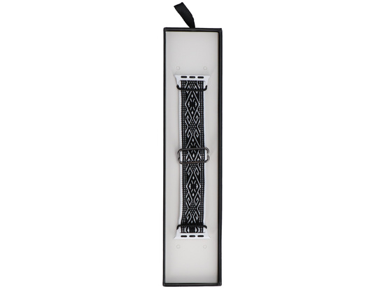 Pasek do smartwatcha GlacierX Nylon Nomad Threads Ink Mosaic do Apple Watch 38/40/41mm Czarno-Biały