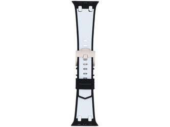 Pasek do smartwatcha GlacierX Silicone FiberTouch White&Black do Apple Watch 42/44/45/49mm Biało-Czarny