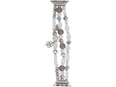 Bransoleta do smartwatcha GlacierX Multi Strand Beaded Charm Bracelet Crystal Grey do Apple Watch 38/40/41mm Srebrno-szara