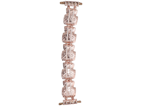 Bransoleta do smartwatcha GlacierX Gleam Crystals Stretch Bracelet Rose Coffee do Apple Watch 38/40/41mm Kawowo-Różowa