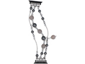 Neue Armbanduhr GlacierX Triple Strand Beaded Charm Bracelet Silver Blush für Apple Watch 38/40/41mm Grau