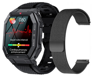 Smartwatch GlacierX Trail Black Pasek i Bransoleta mesh GX-TC55 BM