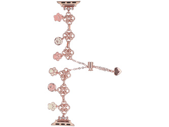 Bransoleta do smartwatcha GlacierX Slider Clasp Little Paws Charm Bracelet Rose Gold do Apple Watch 38/40/41mm Rose Gold