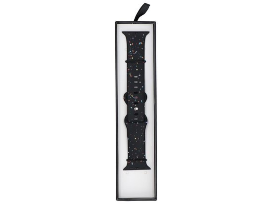 Pasek do smartwatcha GlacierX Silicone Loop Band Black Sprinkle do Apple Watch 42/44/45/49mm Czarny multikolor