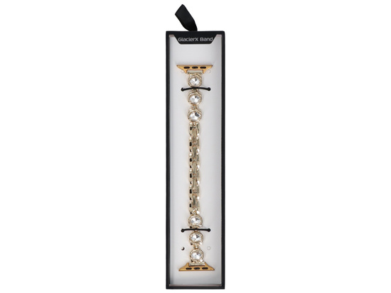 Bransoleta do smartwatcha GlacierX Zirconia Round Chain Bracelet Gold do Apple Watch 38/40/41mm złoty