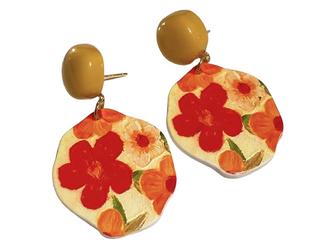 Kolczyki Łąka Żółto-czerwone