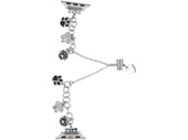 Bransoleta do smartwatcha GlacierX Slider Clasp Little Paws Charm Bracelet Silver do Apple Watch 38/40/41mm Srebrna