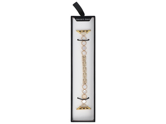 Bransoleta do smartwatcha GlacierX Zirconia Pearl Quatrefoil Chain Bracelet Gold do Apple Watch 38/40/41mm złoty