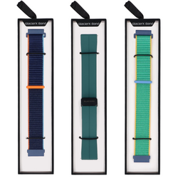 Set von Armbändern für die Smartwatch GlacierX Grip Strap Crayon Green + Silikon-Magnetverschluss Forest Green + Grip Strap Nylon Ocean Blue 22mm