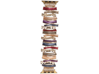 Bransoleta do smartwatcha GlacierX Gleam Ribbon Stretch Bracelet Royal Prism do Apple Watch 38/40/41mm Złoto-Kolorowa