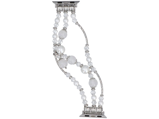 Bransoleta do smartwatcha GlacierX Triple Strand Beaded Charm Bracelet White Pearl do Apple Watch 38/40/41mm Perłowa