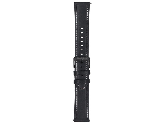 Neues Armband für Smartwatch GlacierX Classic Leather Black Schwarz 22mm