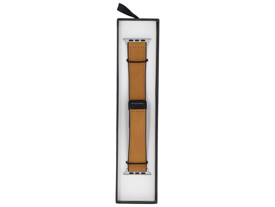 GlacierX Pasek Leather Magnetic Buckle Amber Oak do Apple Watch 42/44/45/49mm Karmelowy