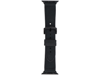 Pasek do smartwatcha GlacierX Vintage Leather Black do Apple Watch 42/44/45/49mm Czarny