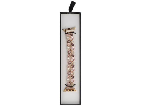 Bransoleta do smartwatcha GlacierX Gleam Drops Stretch Bracelet Rose Cappuccino do Apple Watch 38/40/41mm Złota Cappucino