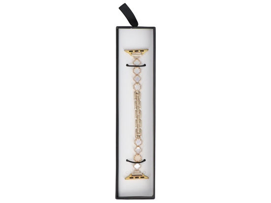 Bransoleta do smartwatcha GlacierX Zirconia Pearl Quatrefoil Chain Bracelet Gold do Apple Watch 38/40/41mm złoty