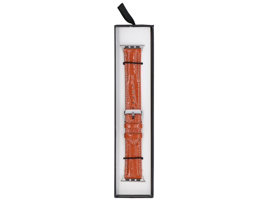 Neues Band GlacierX Glossy Leather Karamellbraun für Apple Watch 38/40/41mm Karamell.