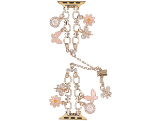 Neue Armbanduhr GlacierX Slider Clasp Double Chain Princess Bracelet Rose für Apple Watch 38/40/41mm Roségold