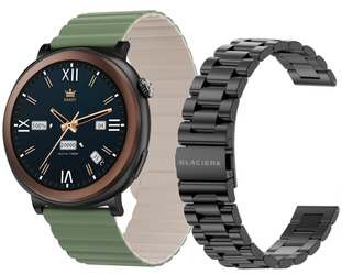 Smartwatch GlacierX Theron Black Bransoleta + Pasek GX-T248