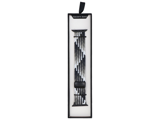 Pasek GlacierX Braided Magnetic Buckle Ebony Mosaic do Apple Watch 42/44/45/49mm Czarno-biały ombre