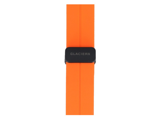 Set aus zwei Armbändern für Smartwatch GlacierX Silikon Magnetverschluss Vibrant Orange + Grip Strap Nylon Ocean Blue 22mm