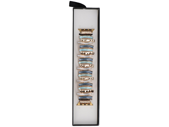 Bransoleta do smartwatcha GlacierX Gleam Ribbon Stretch Bracelet Costal Blue do Apple Watch 38/40/41mm Złoto-Niebieska