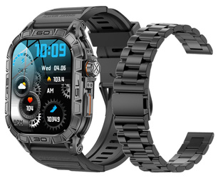 Neuer Smartwatch GlacierX Lhotse Black + Stahlarmband GX-LC63 BS
