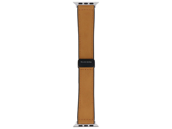 GlacierX Pasek Leather Magnetic Buckle Amber Oak do Apple Watch 42/44/45/49mm Karmelowy