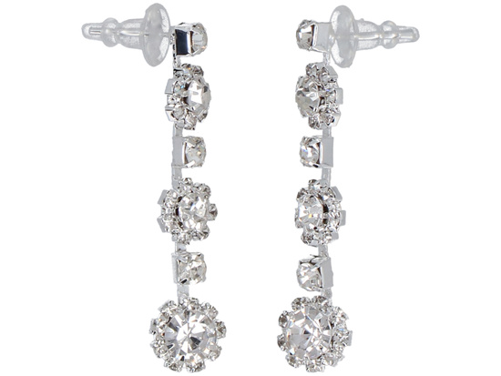 Komplet biżuterii Uroczy Srebrny zestaw Naszyjnik + kolczyki